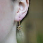 DIAMOND FLOWER GOLD VERMEIL EARRINGS
