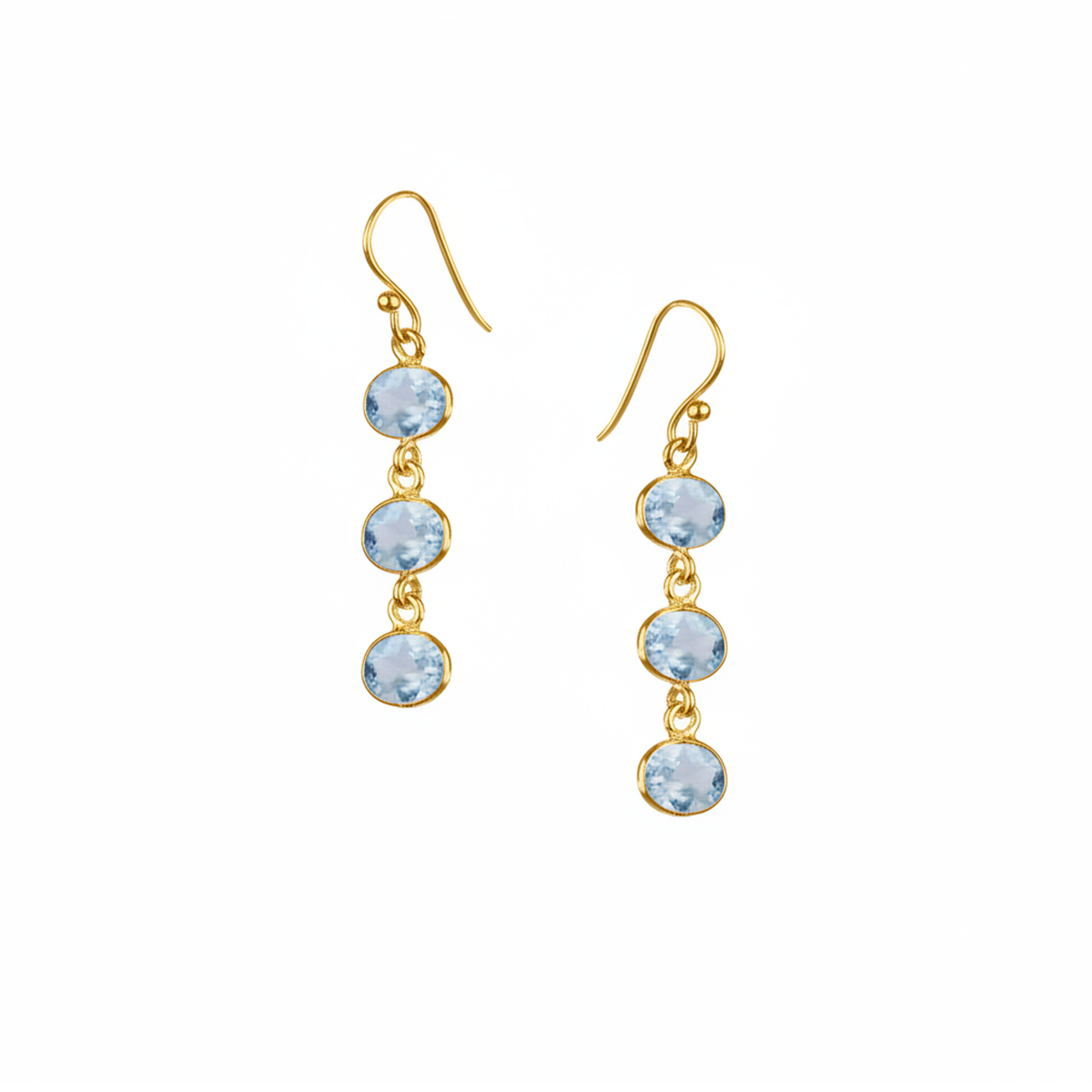 Trellis Earring in Gold with Blue Topaz