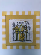 Mid-century Swedish napkin in hand-painted upcycled frame