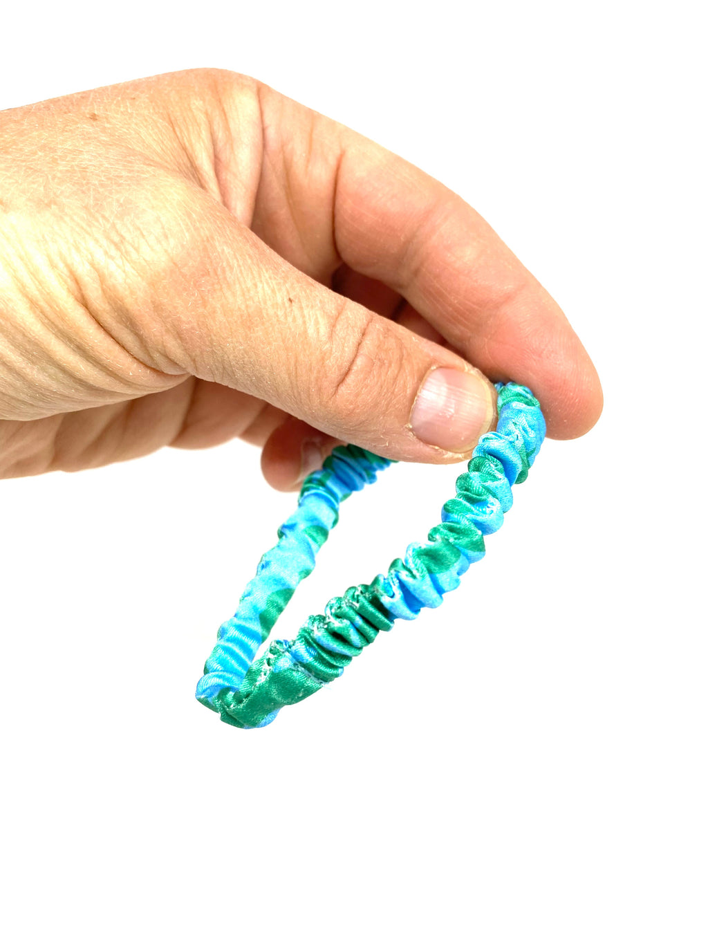 A trio of luxurious skinny silk Liberty of London hair scrunchies