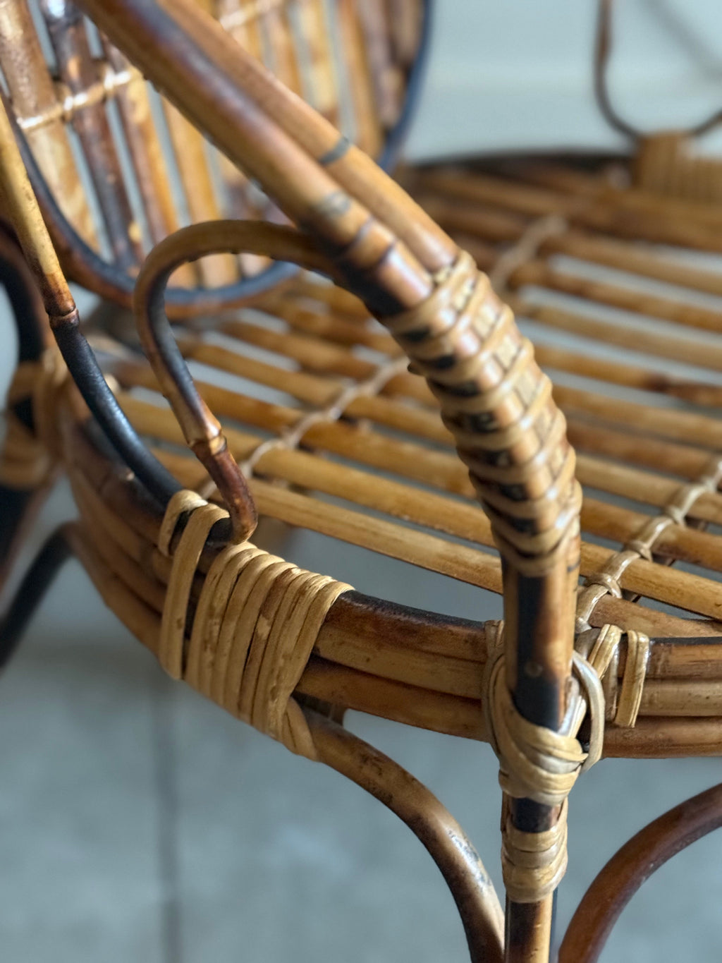 19th Century Little Tiger Bamboo Child or Display Chair