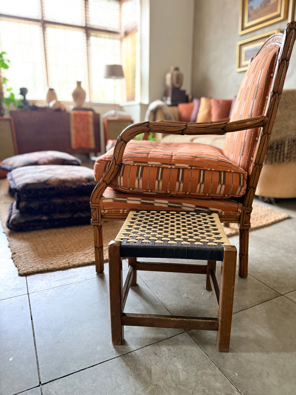 Midcentury Woven Stool 2