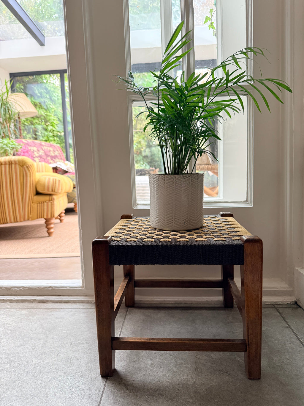 Midcentury Woven Stool 1