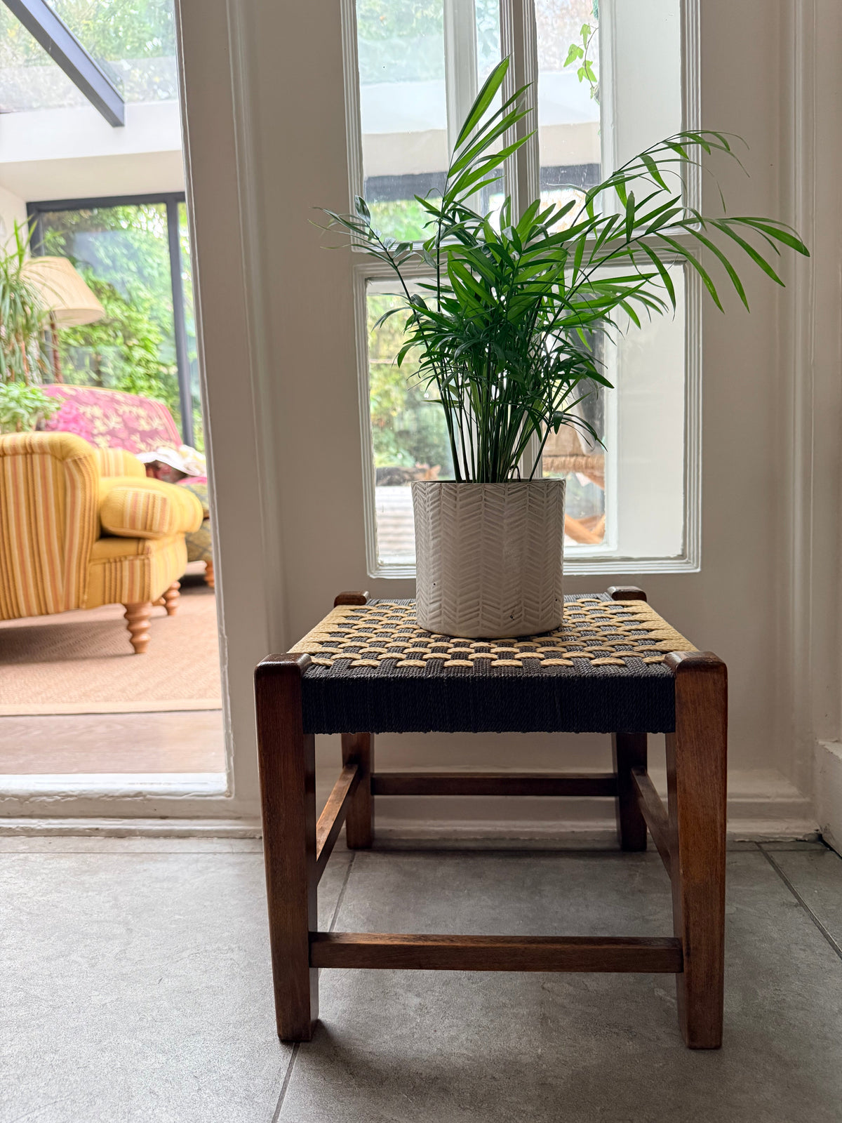 Midcentury Woven Stool 1