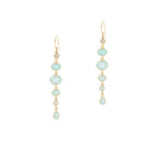 Cascade Earrings in Gold with Aqua chalcedony