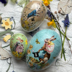 Easter Egg Paper Mache Container - Bunny Mail | Vintage Designs in 3 Colours