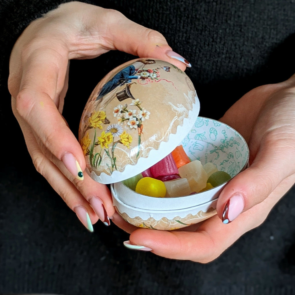 Easter Egg Paper Mache Container - Bunny Mail | Vintage Designs in 3 Colours