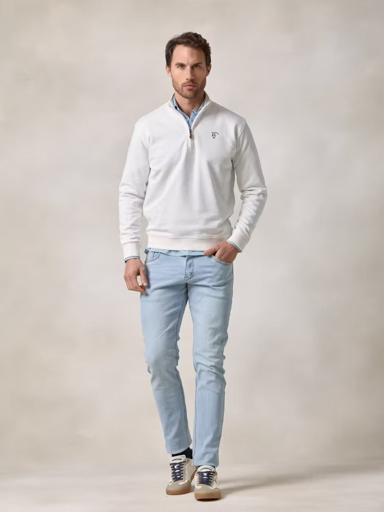 The Weekend Quarter-Zip in Ecru