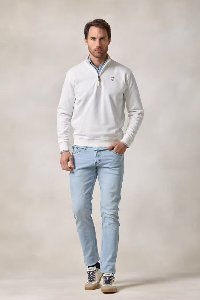The Weekend Quarter-Zip in Ecru