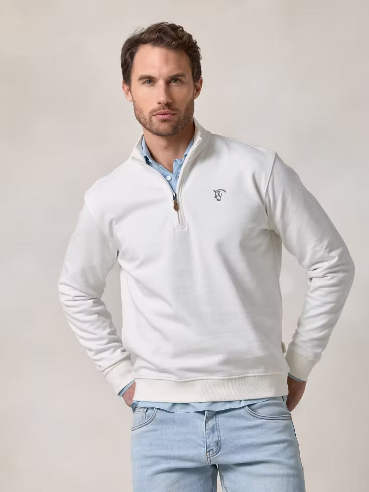 The Weekend Quarter-Zip in Ecru