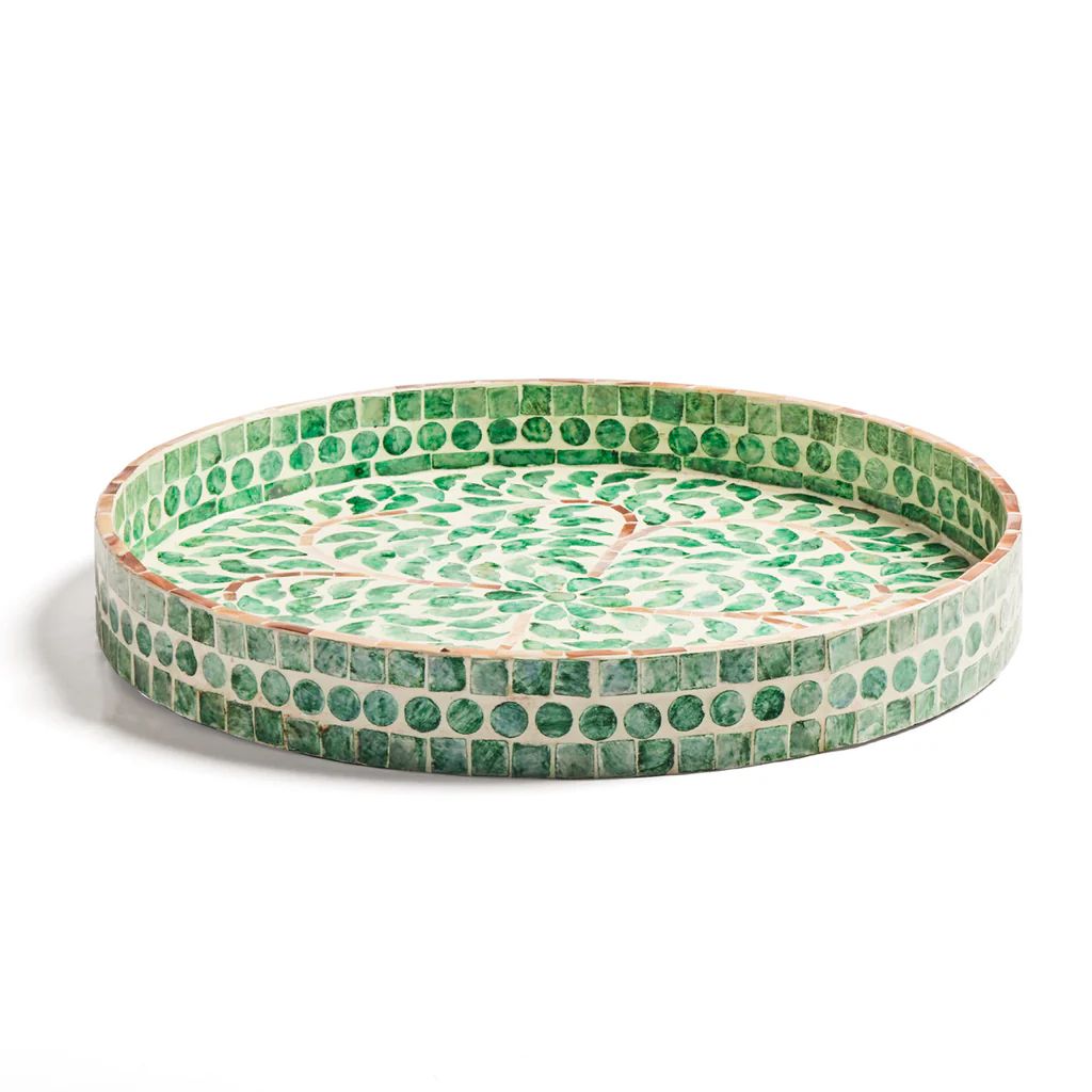 Round tiled tray