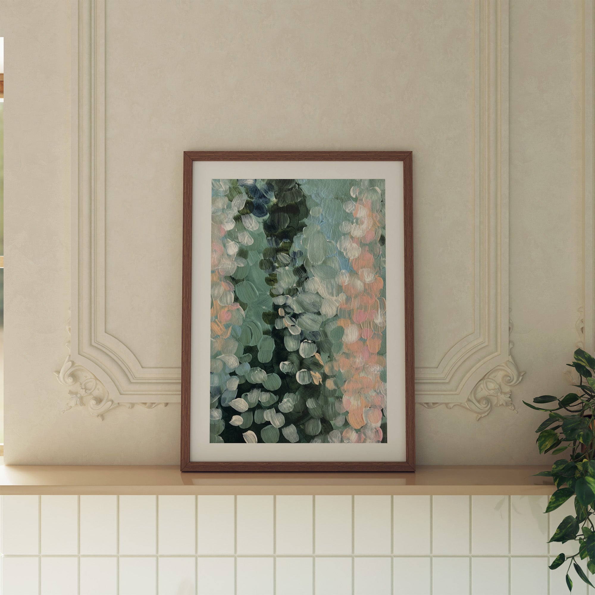 Apricot Petals Abstract Painting Fine Art Print