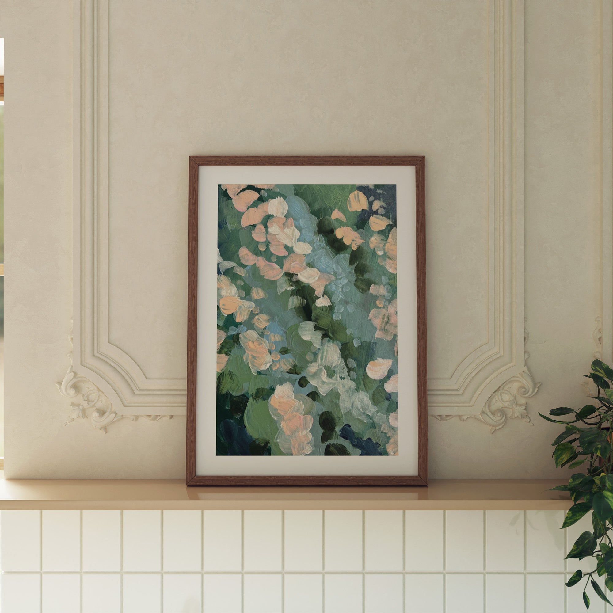 Scattered Petals Abstract Painting Fine Art Print