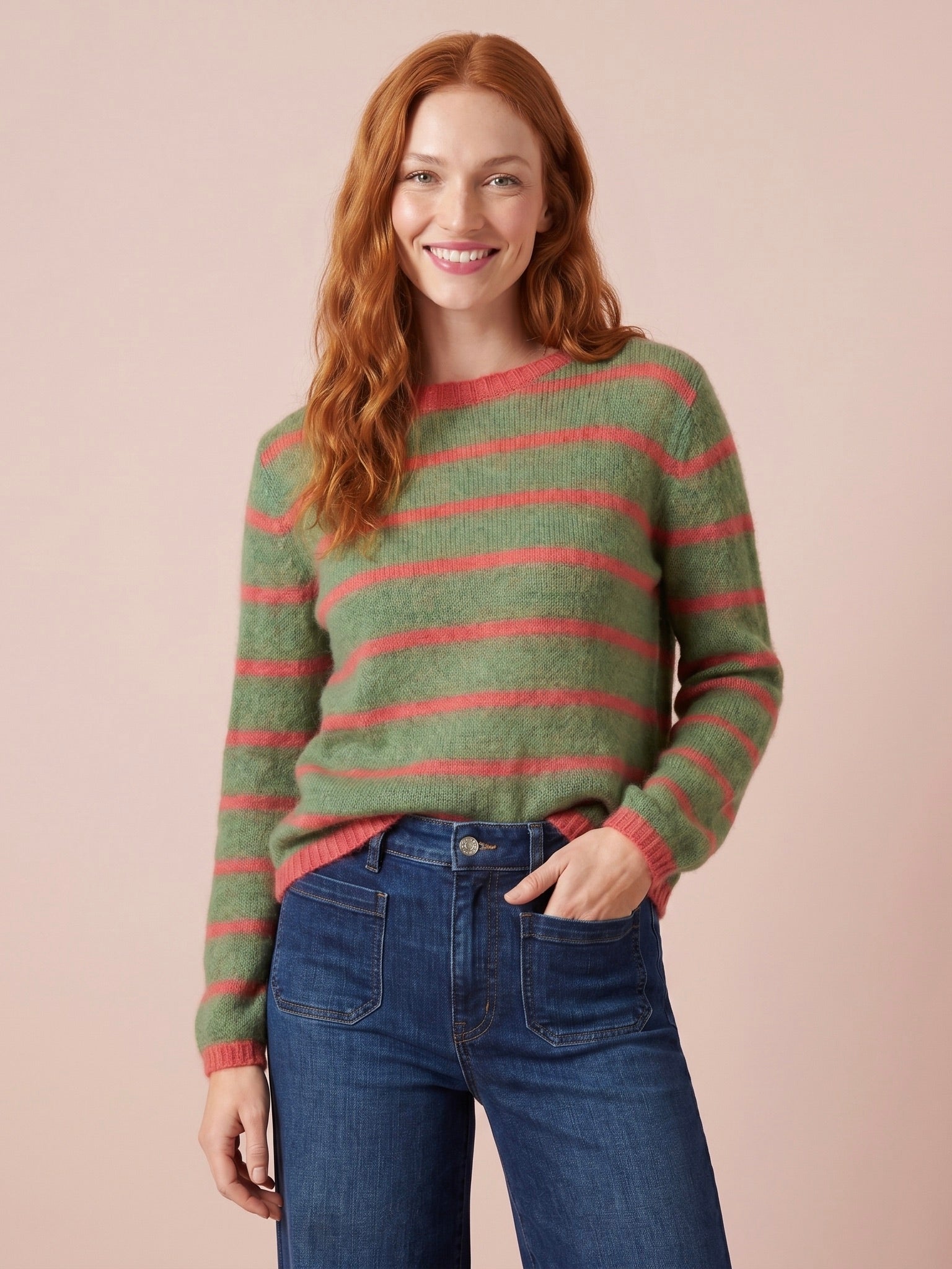 Emma Colourful Striped Mohair & Merino Knit Jumper