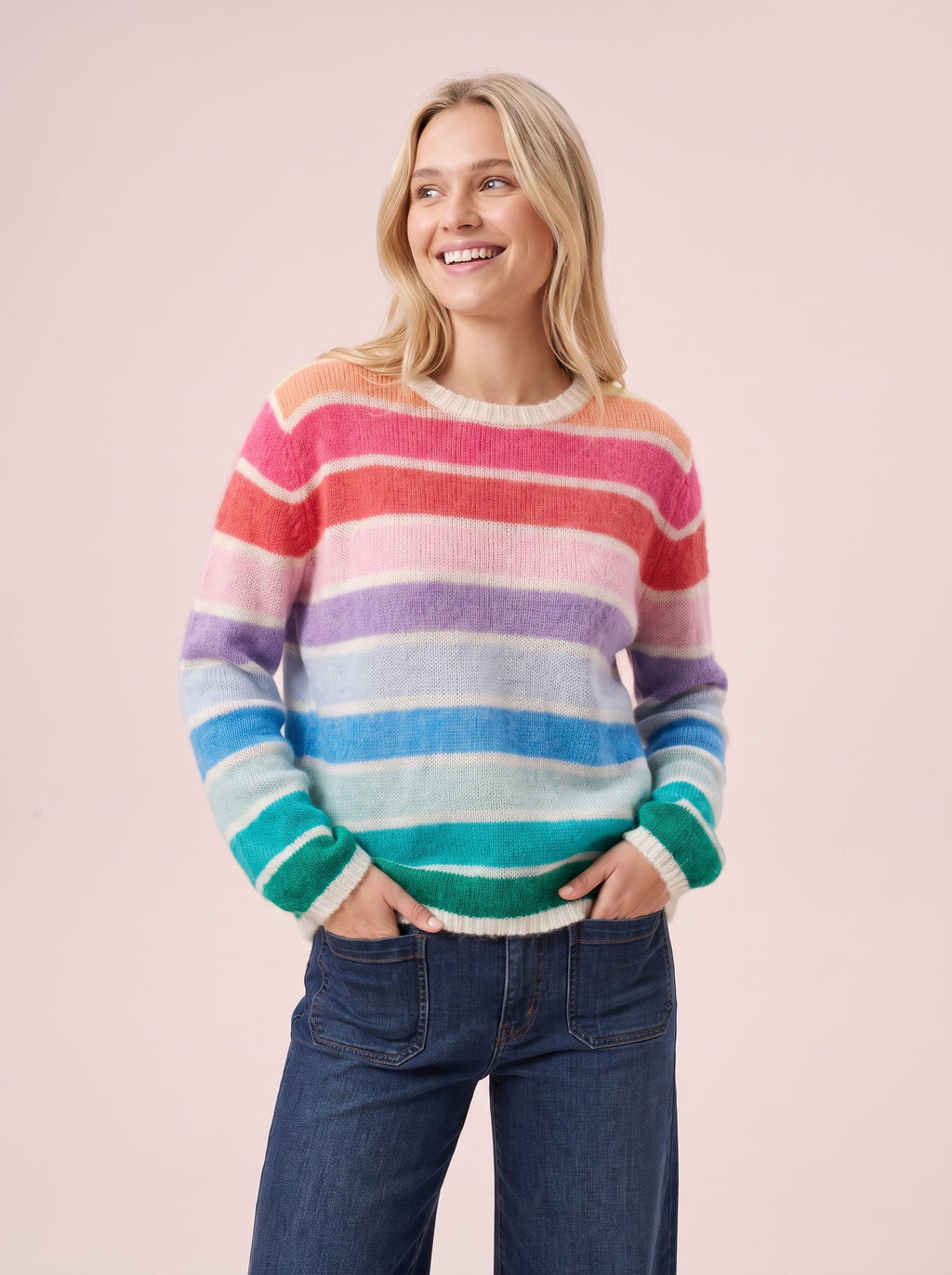 Emma Colourful Striped Mohair & Merino Knit Jumper