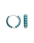 Enamel Turquoise Huggie Earrings