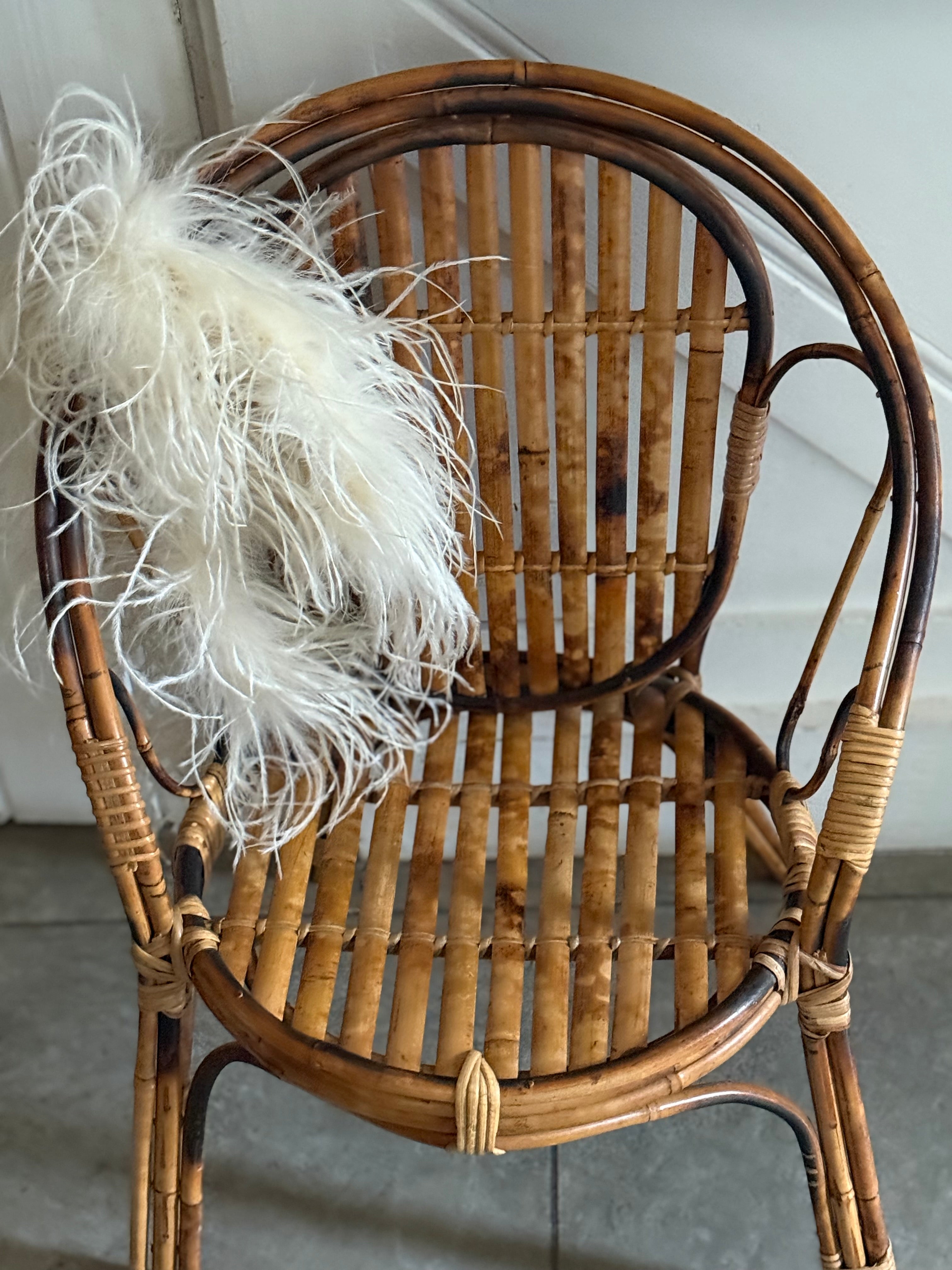 19th Century Little Tiger Bamboo Child or Display Chair