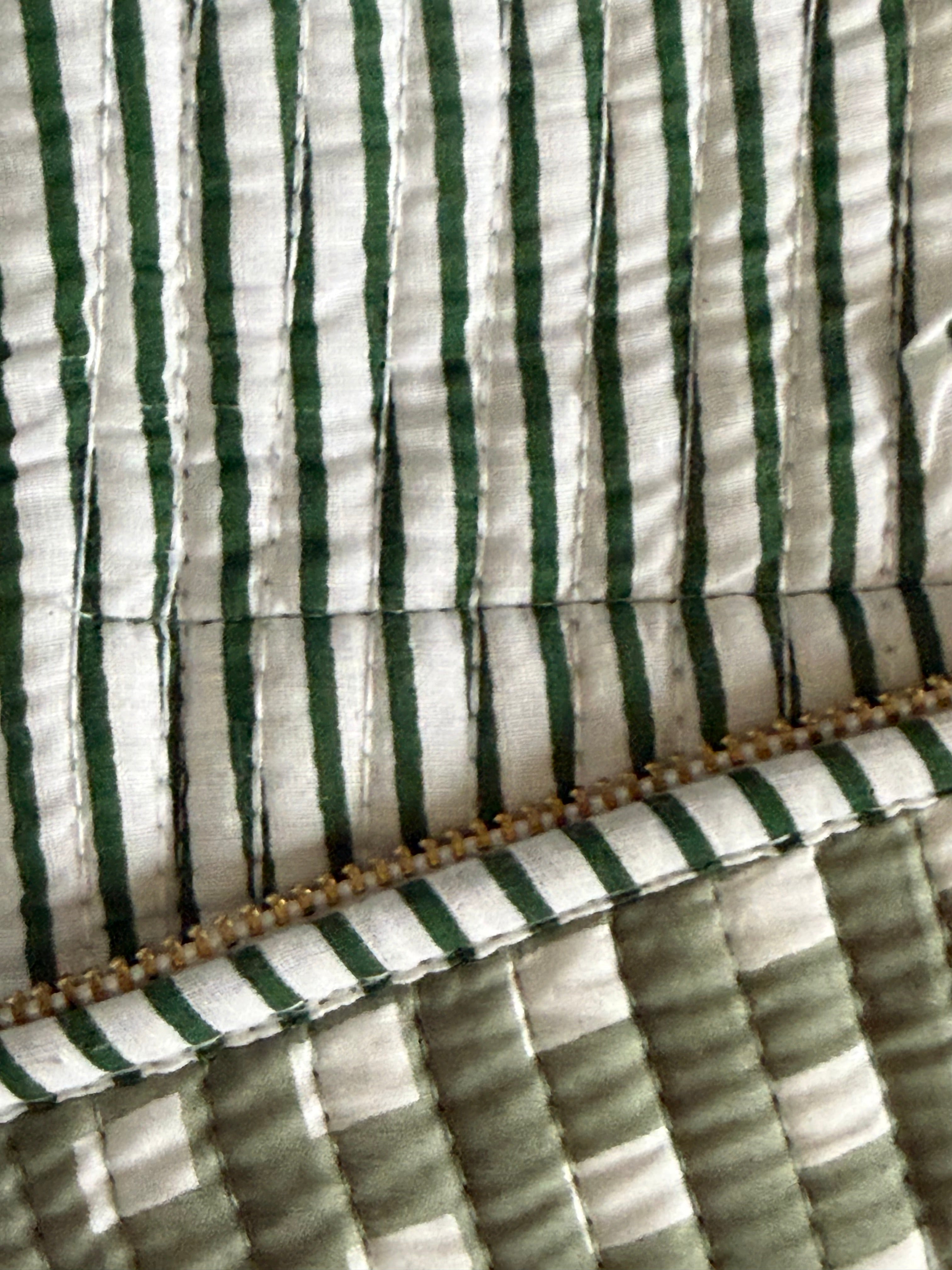 Quilted Weekender Bag - Green Check