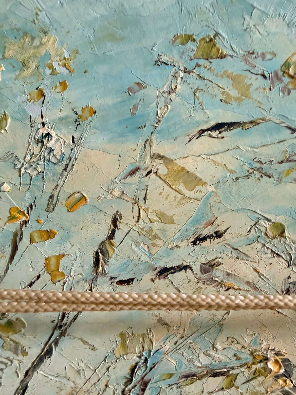 Roses: 1930s Double-Sided Painting with Blossom Trees on the Reverse and Original Gilt Frame