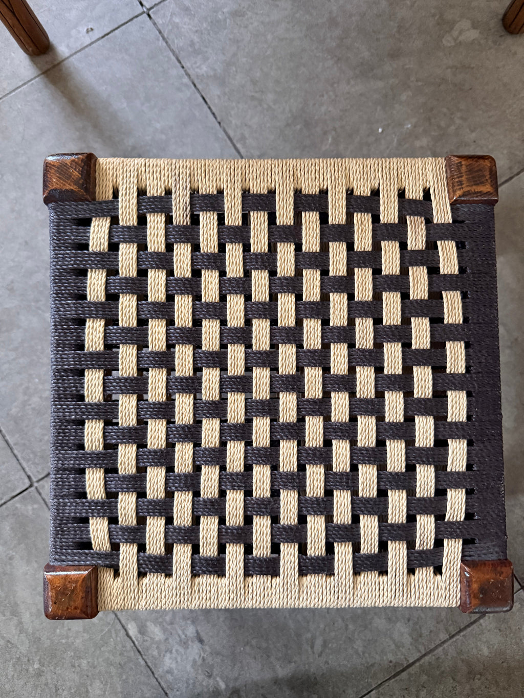 Midcentury Woven Stool 1