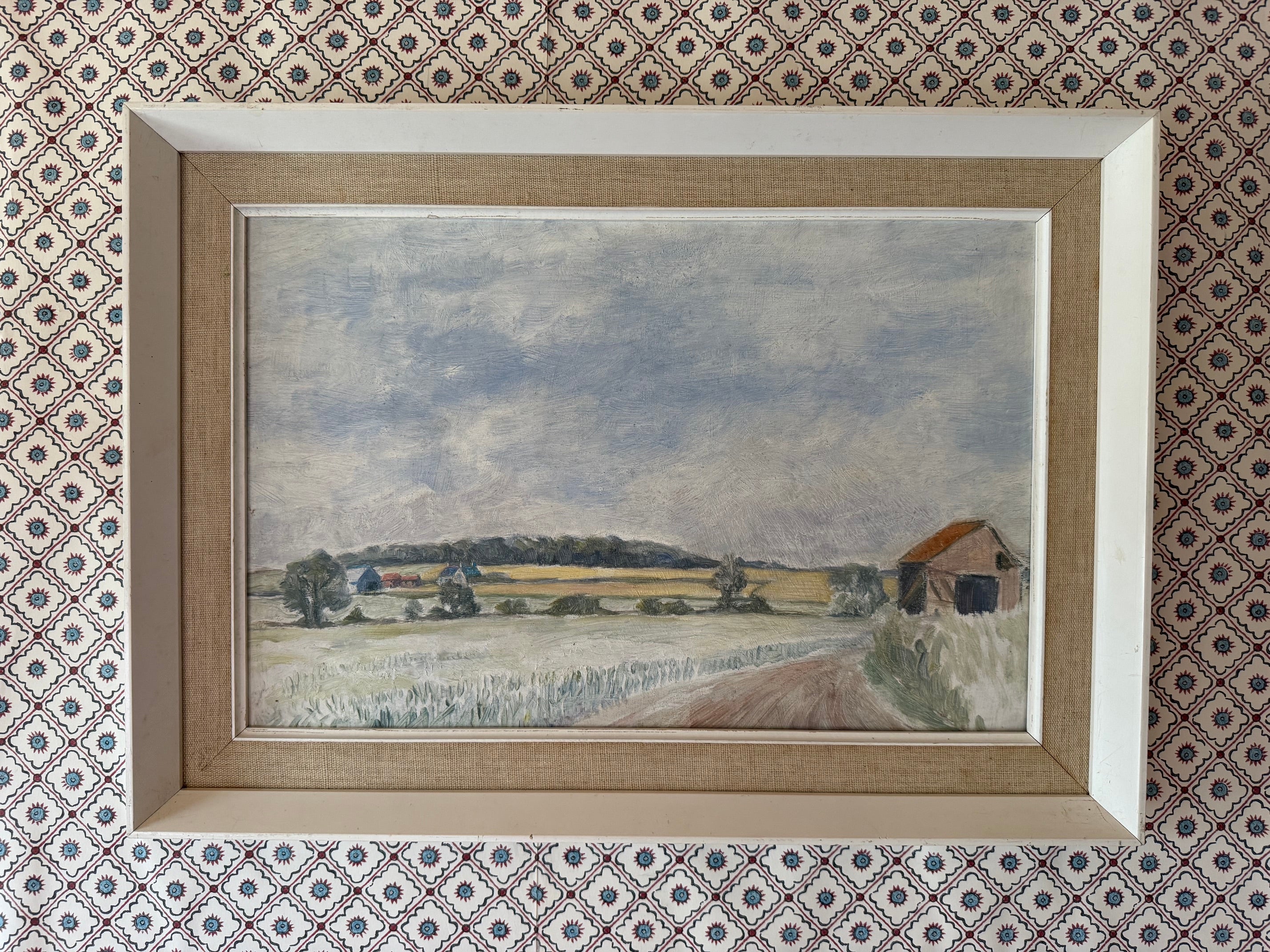 FARM BUILDING IN LINEN FRAME