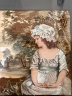 After Joshua Reynolds: Exquisite Silk Needlework C1910