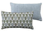 OBLONG CUSHION ~ BROADLEAF FLAX FLOWER/MOSS