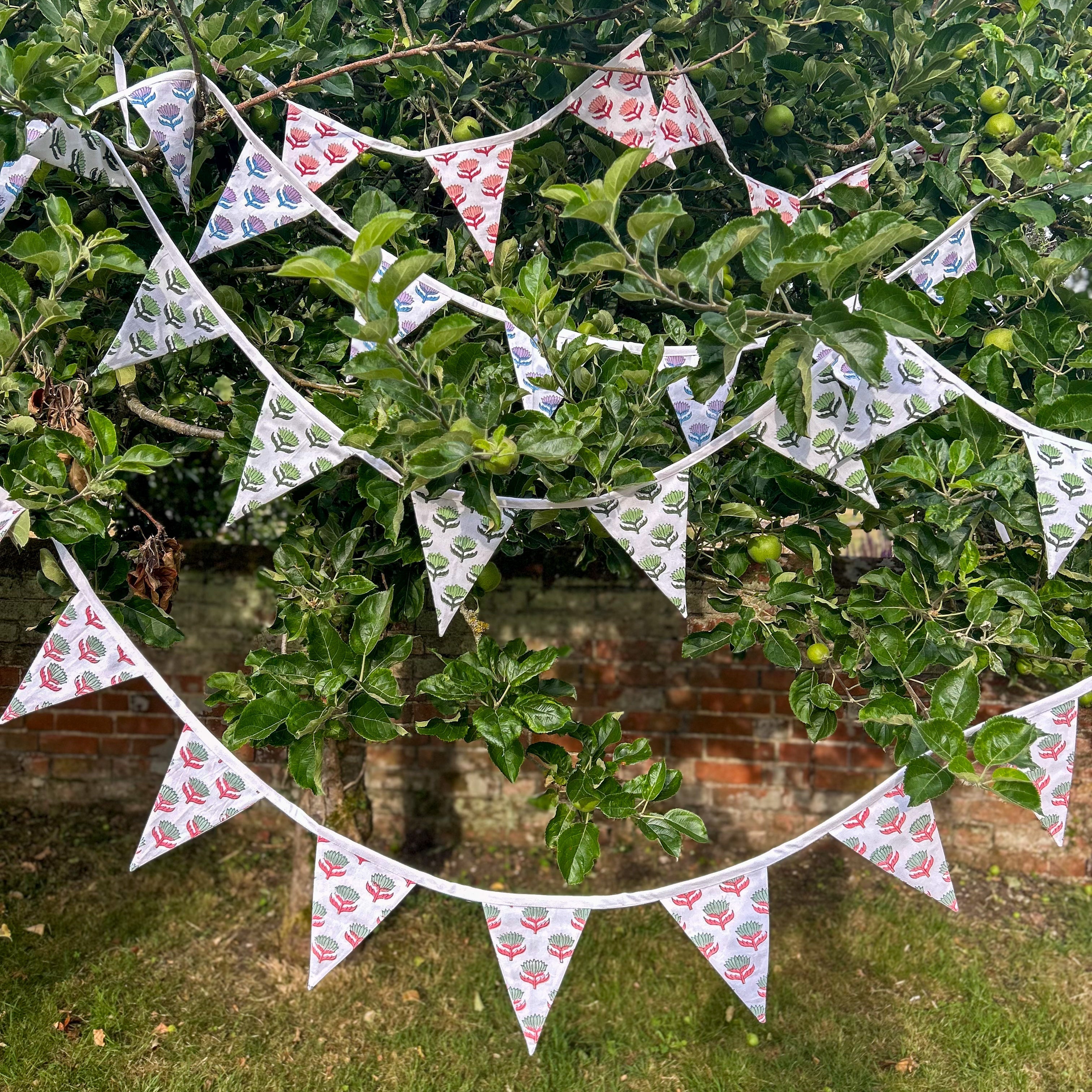 Lotus Flower Lilac Flag Bunting