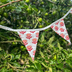 Lotus Flower Cherry Red Flag Bunting