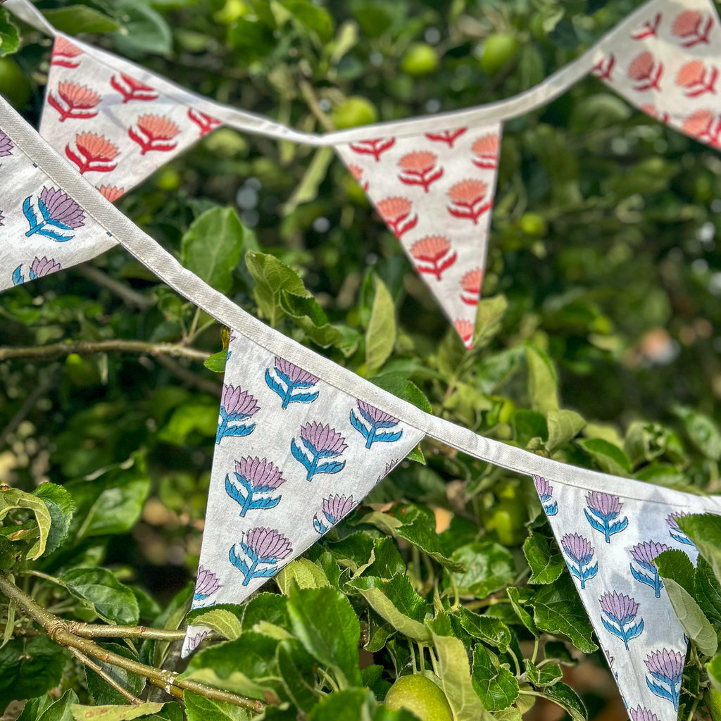 Lotus Flower Lilac Flag Bunting