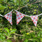 Lotus Flower Cherry Red Flag Bunting