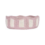 Stripy Scalloped Mini Basket - Dusty Pink