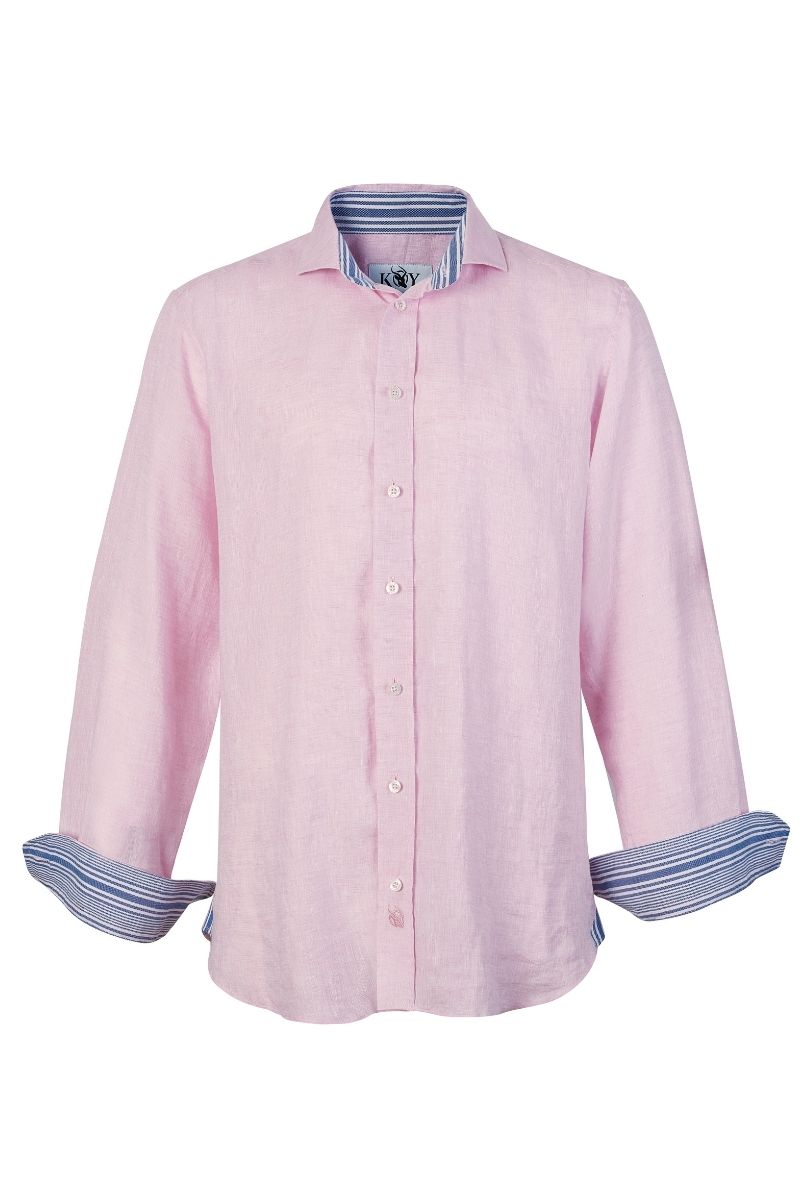 Flamingo Pink Linen Shirt