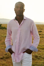 Flamingo Pink Linen Shirt
