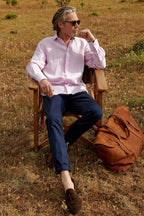 Flamingo Pink Linen Shirt