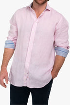 Flamingo Pink Linen Shirt