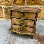 Vintage Italian Florentine Miniature Three-drawer Chest of Drawers