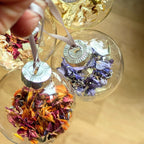 Flower Petal Filled Glass Bauble