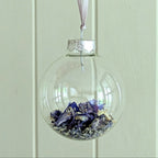 Flower Petal Filled Glass Bauble