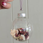 Flower Petal Filled Glass Bauble