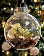 Flower Petal Filled Glass Bauble