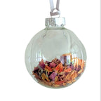 Flower Petal Filled Glass Bauble