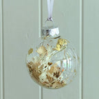 Flower Petal Filled Glass Bauble
