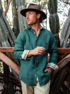 Forest Green Linen Shirt