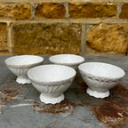 Four Vintage French Cafe-au-Lait Bowls with Gold Gilt