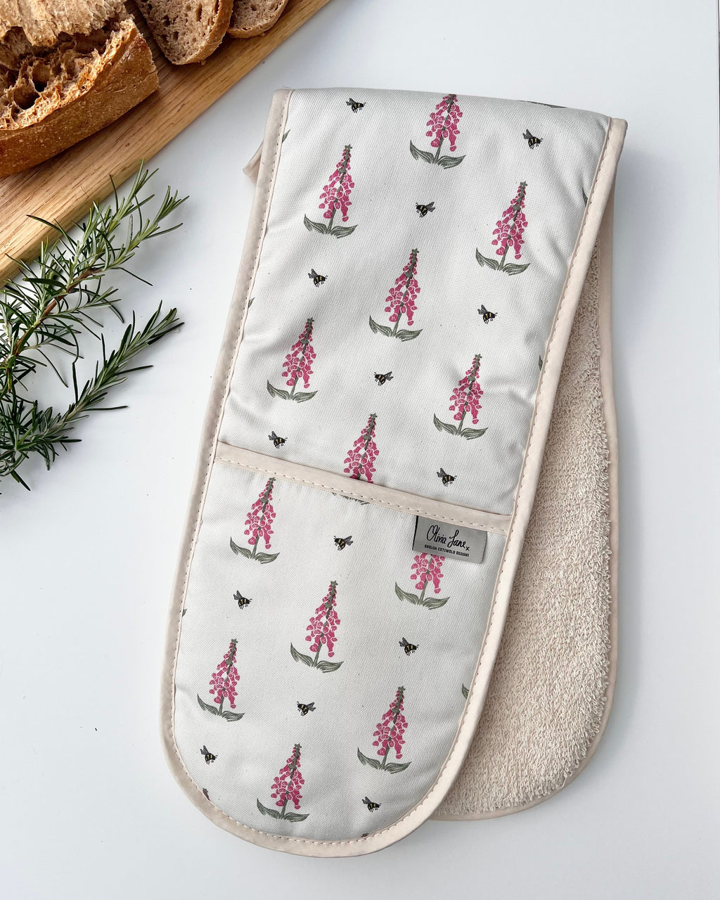 Double Oven Glove - 'Foxy lady' Foxglove