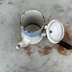 Antique Austro-Bohemian Enamel Blue & White Coffee Pot