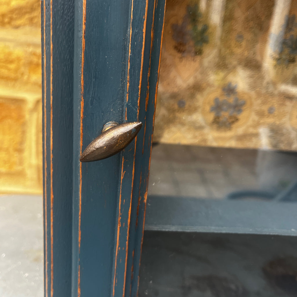 Vintage French Clock Cupboard in Blue