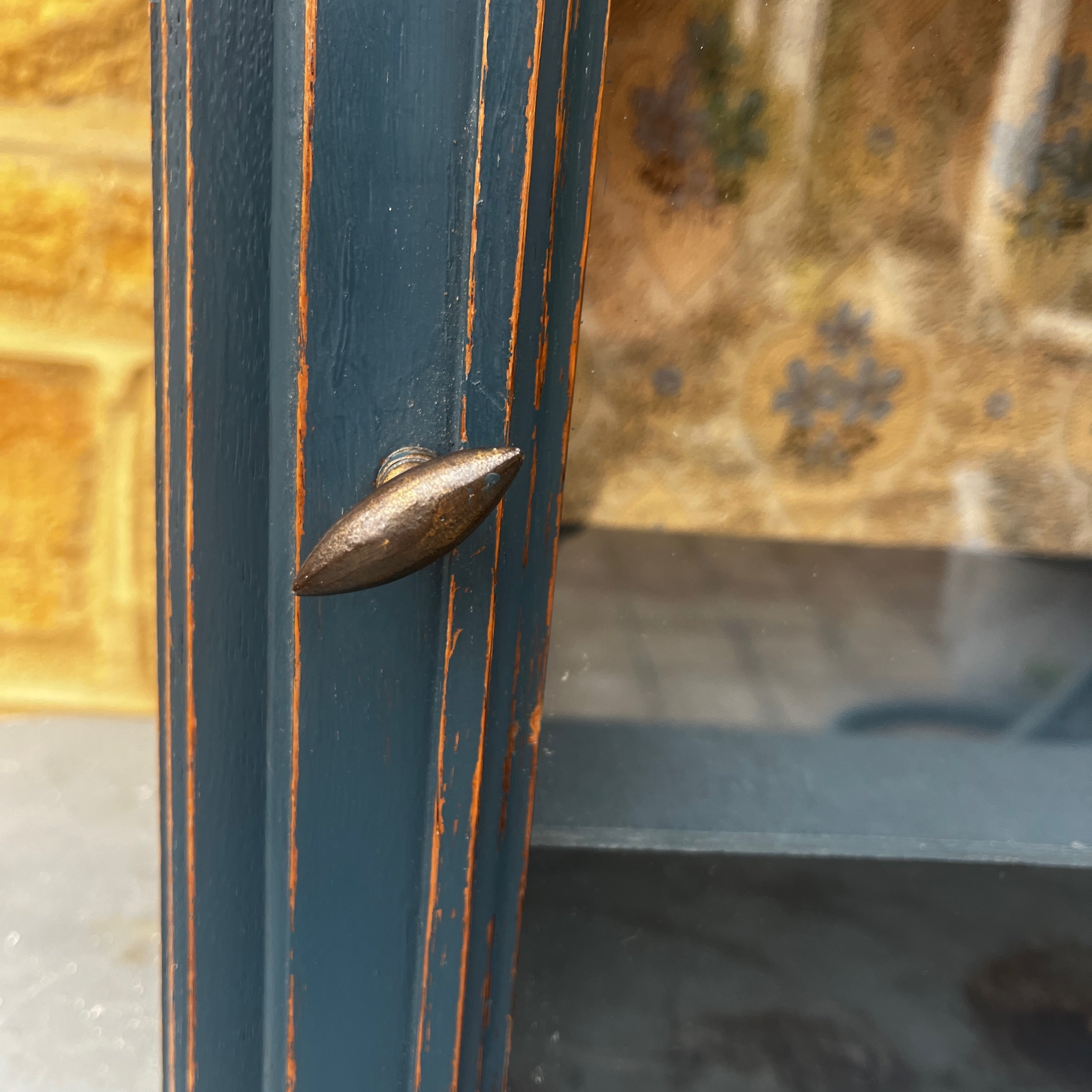 Vintage French Clock Cupboard in Blue
