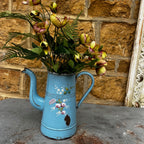 Vintage French Enamel Floral Jug